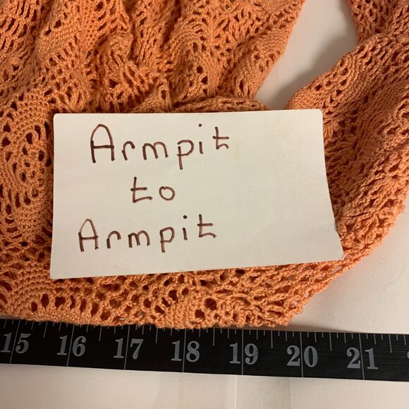 So Be It Womens Cardigan Size S Silk Orange Crochet Knit Boho Hippie Festival - Picture 7 of 10